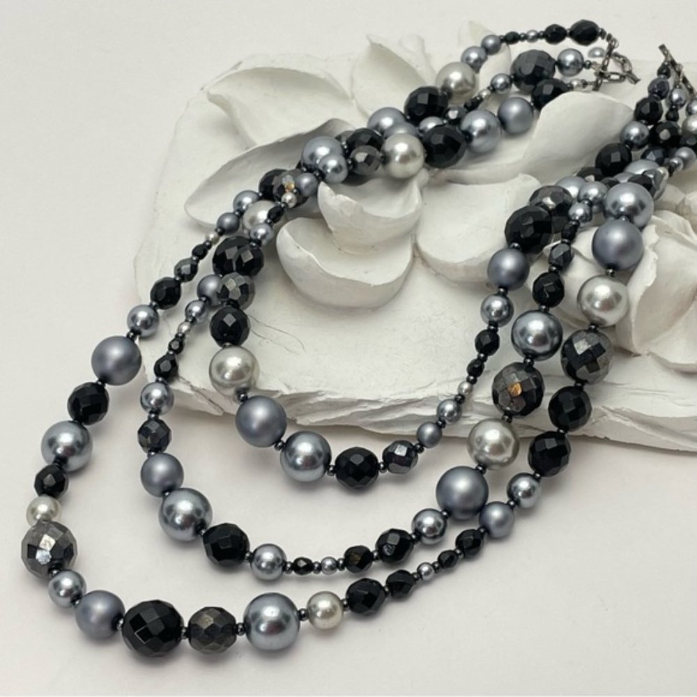 Multi Layered Pearl and Glass Necklace